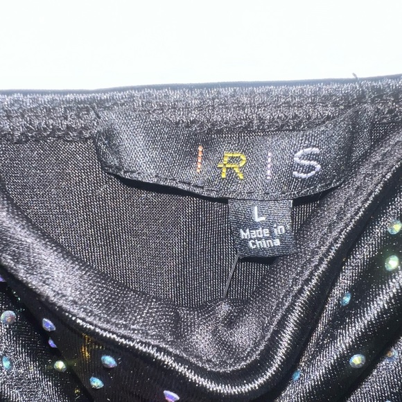 Iris Black Rhinestone Mini Dress | Sparkly Bodycon Party Dress | Juniors Large - Picture 4 of 6